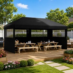 Versatile Black Gazebo Tent for Outdoor Gatherings