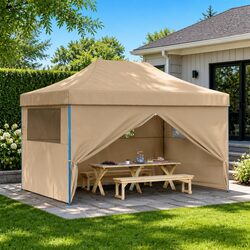 Elevate Your Outdoor Gatherings with a Beige Pop-Up Tent