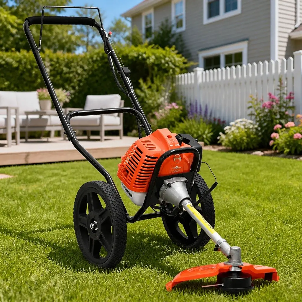Brush Cutter 52cc Engine with Wheels for Garden Trimming and Strimming