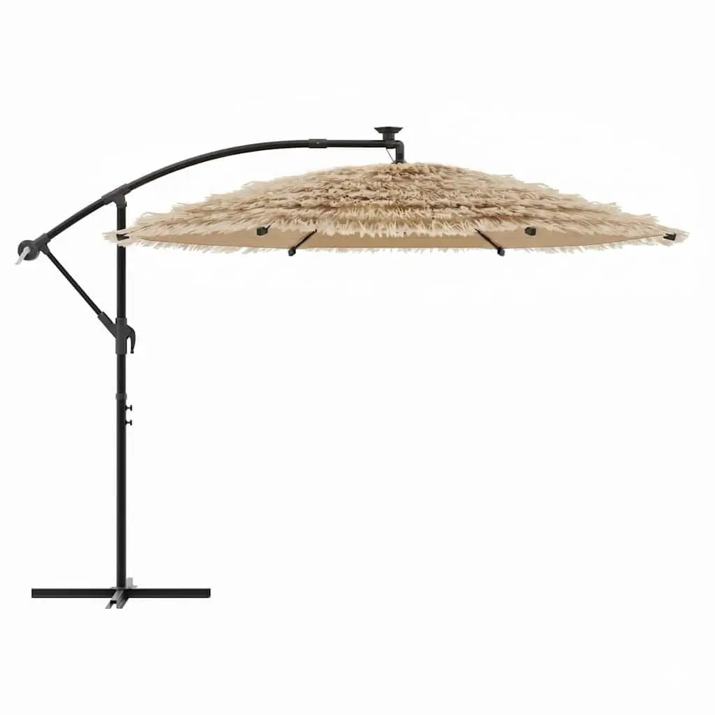 Garden Parasol 290cm Brown Durable Polyester Canopy Steel Pole Crank Mechanism