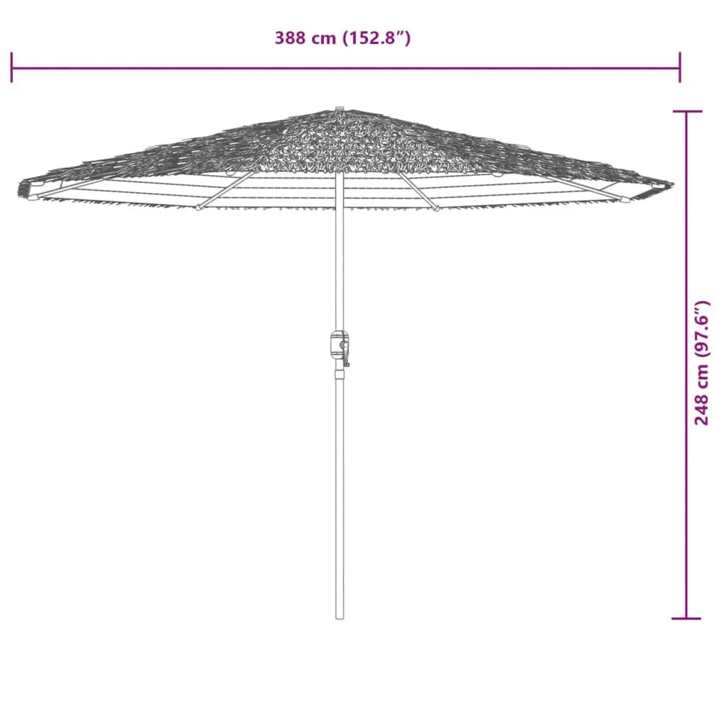 Garden Parasol 388x388x248cm Crank Mechanism Brown