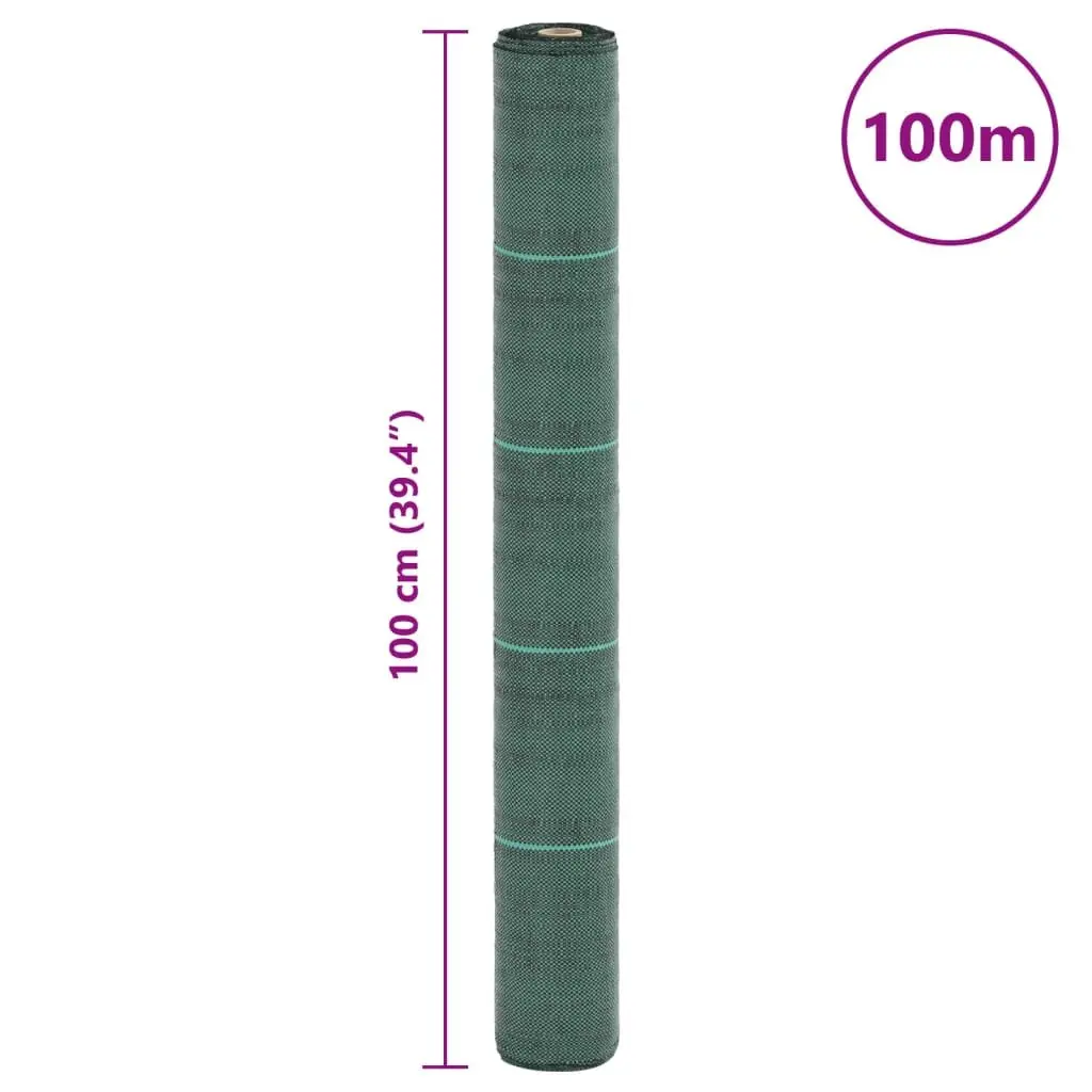 Weed Control Membrane 1x100 m Green Landscape Fabric Durable UV Stabilised Polypropylene