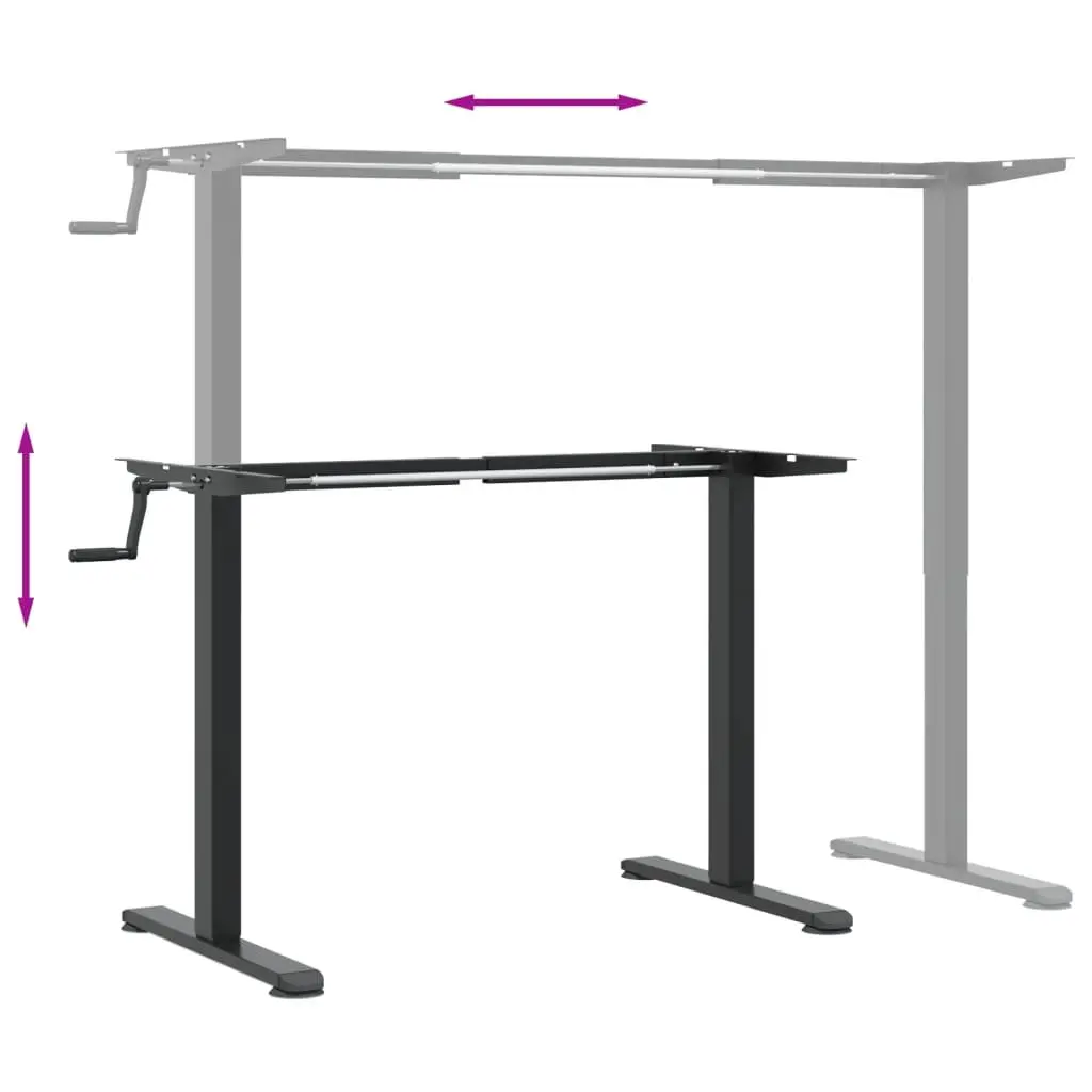 Adjustable Height Desk Frame Black Steel Home Office Workstation Riser
