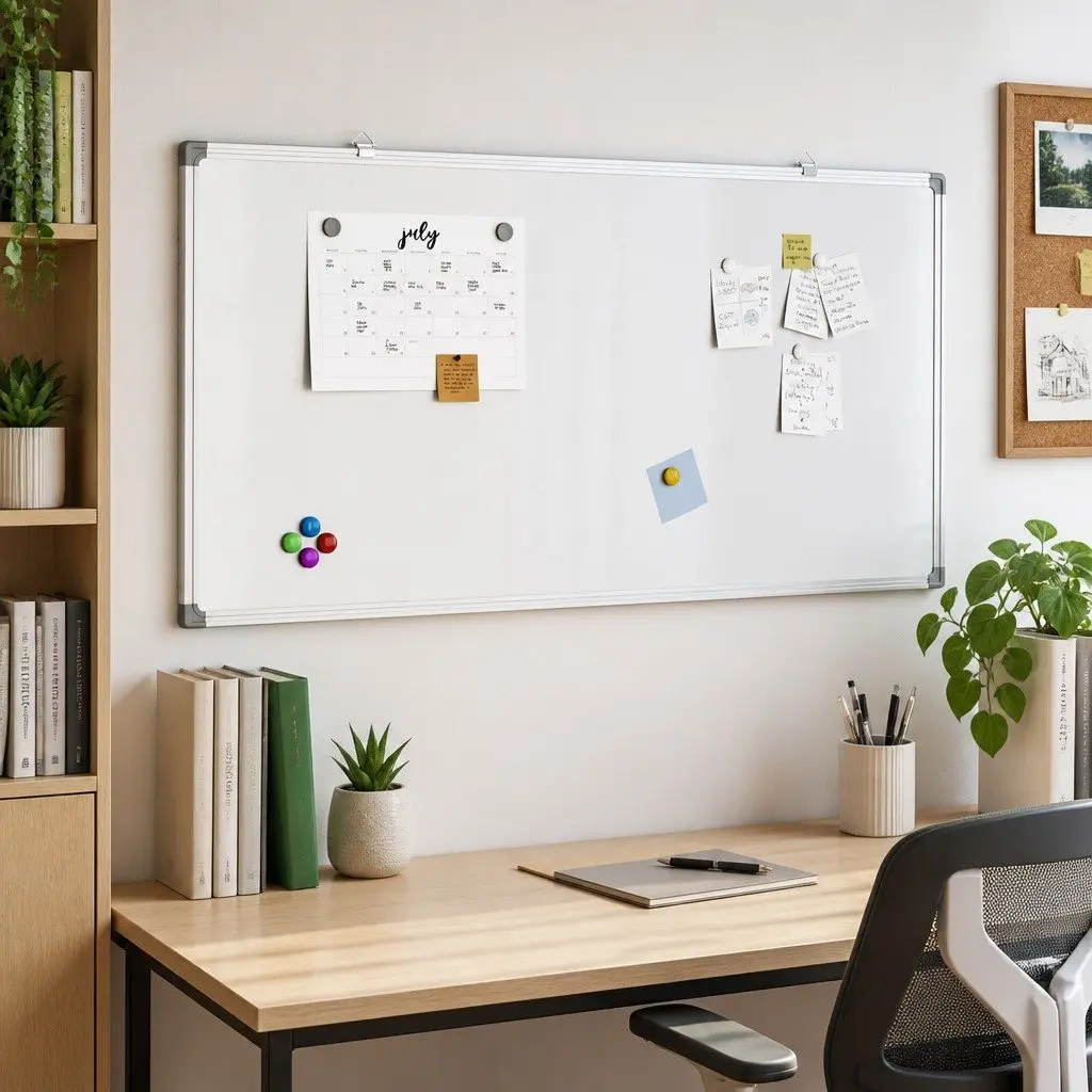 Magnetic Whiteboard 60x30cm Wall-Mounted Smooth Surface for Notes Memo Display