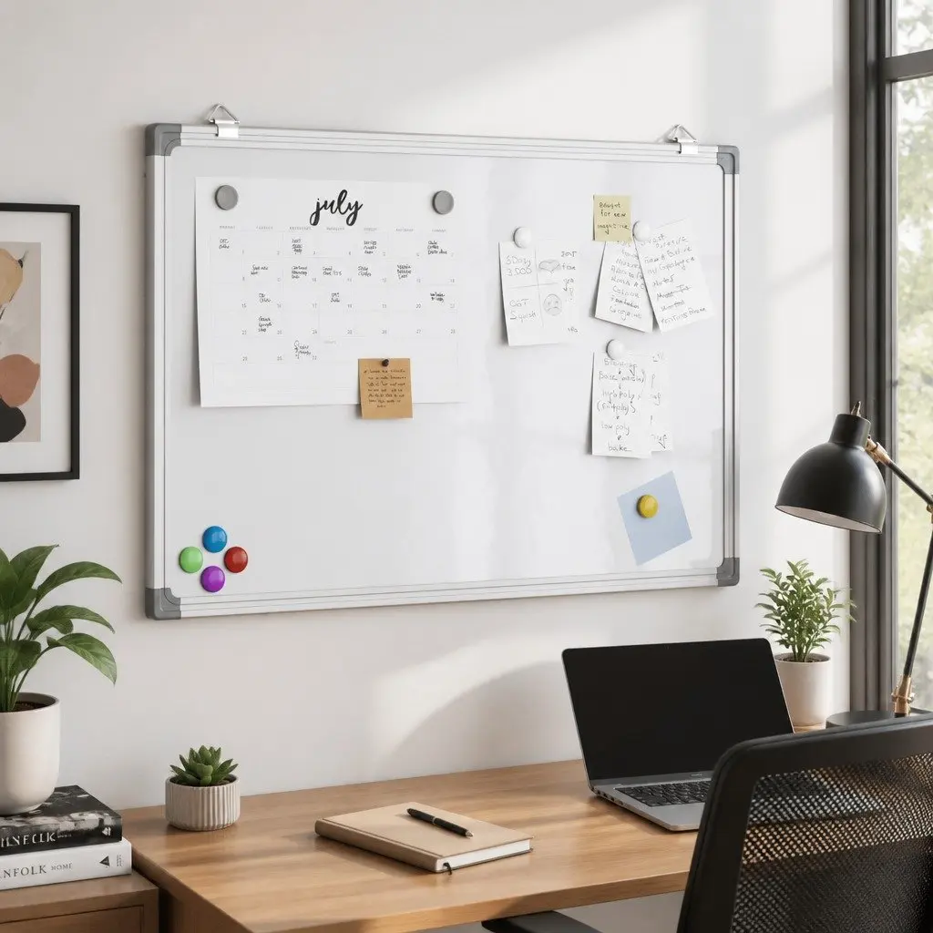Magnetic Whiteboard 60x40cm Smooth Lacquer-Coated Surface Wall Mount Display Board
