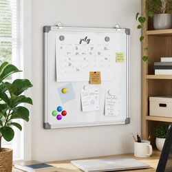 Magnetic Whiteboard 60x60cm Wall Mount Office Home Display Board Writing Surface