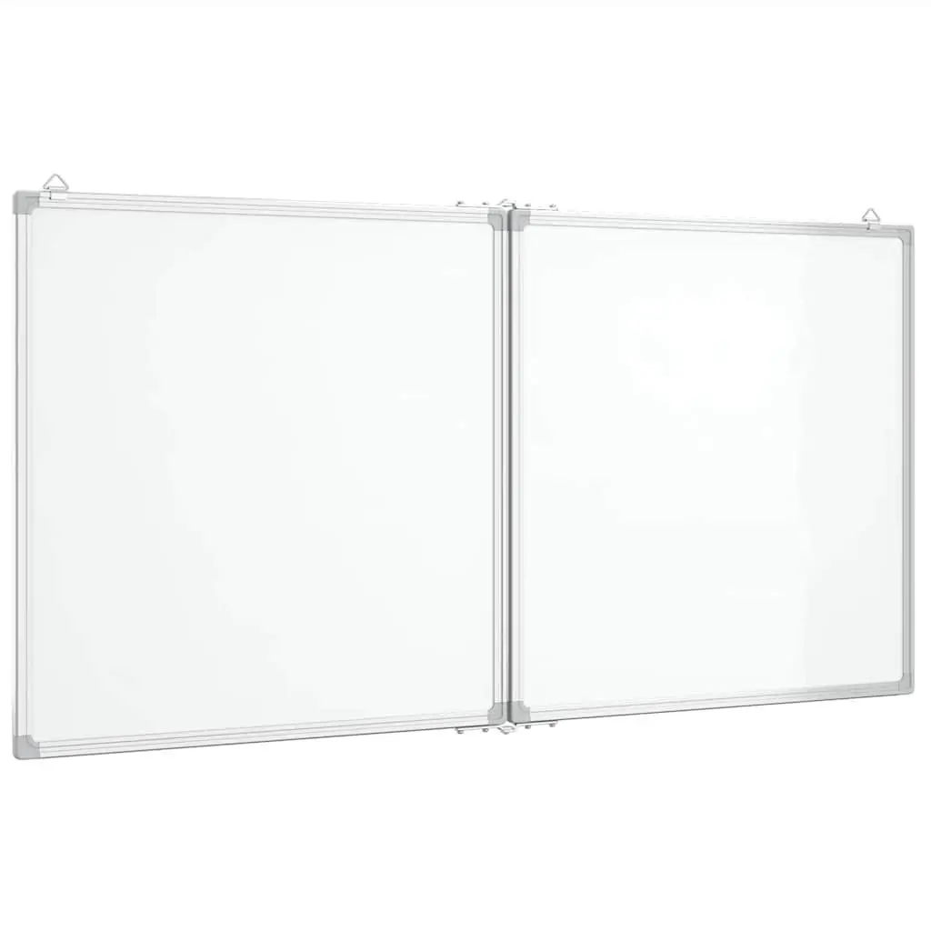 Magnetic Whiteboard Foldable Two Panel Display Board Lacquer Coated Surface