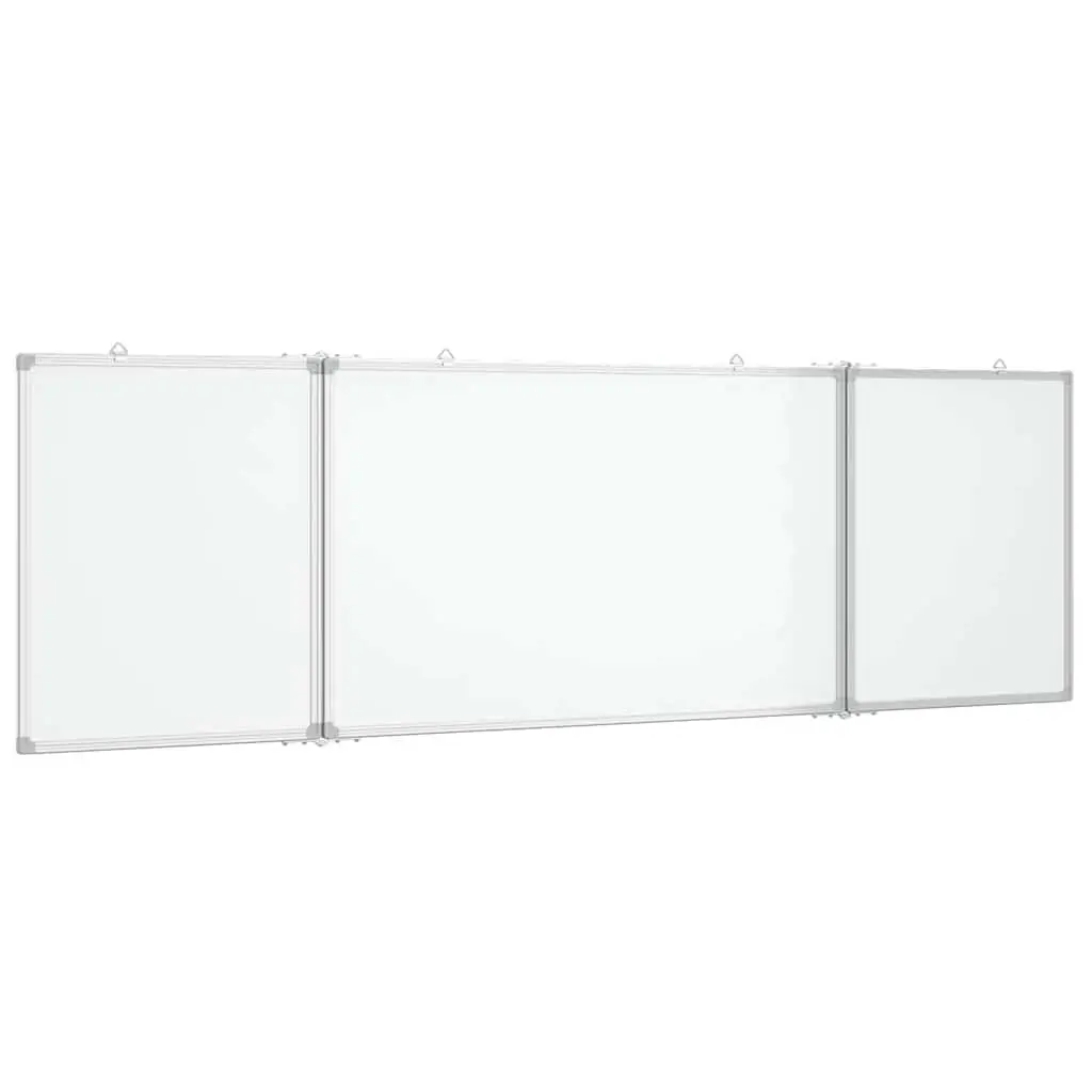 Foldable Magnetic Whiteboard 160x50 cm Smooth Lacquer-Coated Surface Hinged Panels