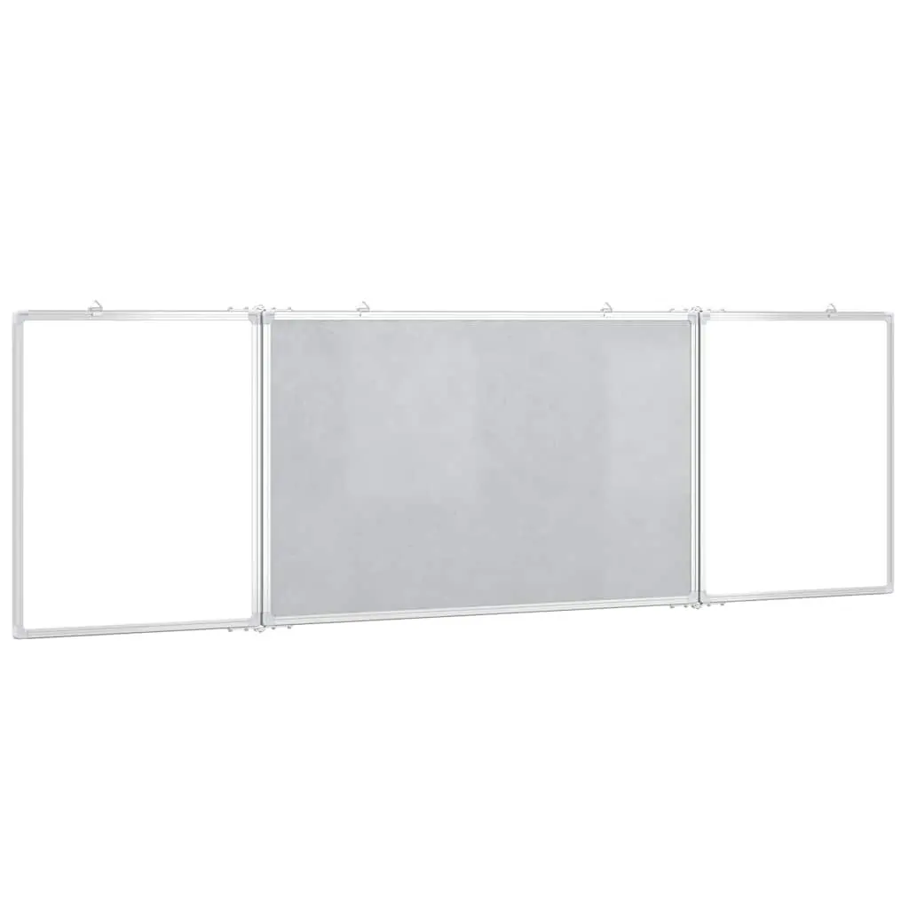 Magnetic Whiteboard 200 x 60 cm Foldable Display Board with Two Hinged Panels for Office Home School Presentation