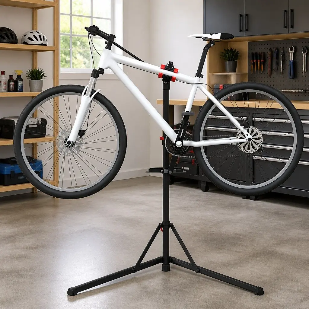 Bike Repair Stand Foldable Adjustable Height 92-152cm 360° Rotatable Clamping Jaws