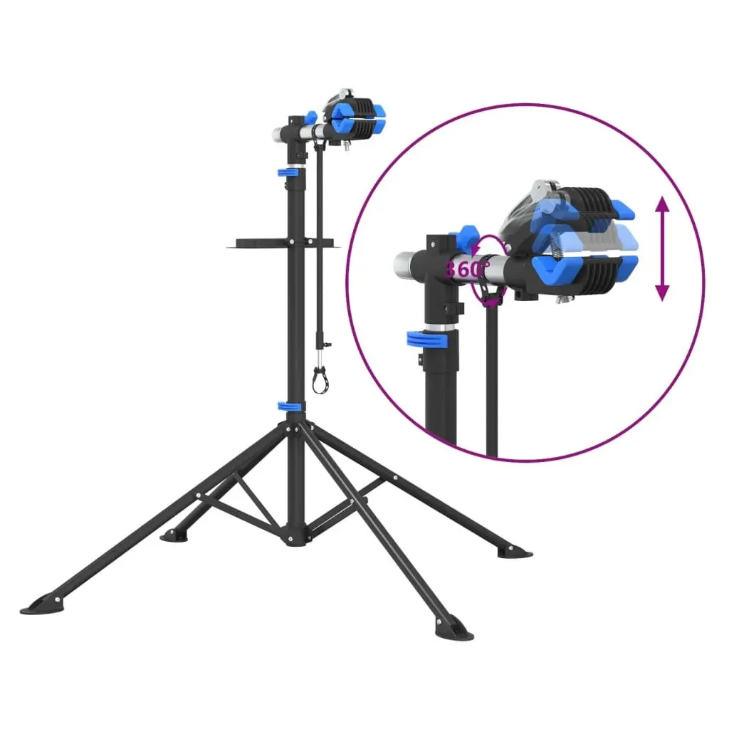 Bike Repair Stand Adjustable Height 108-188cm Foldable Steel Blue