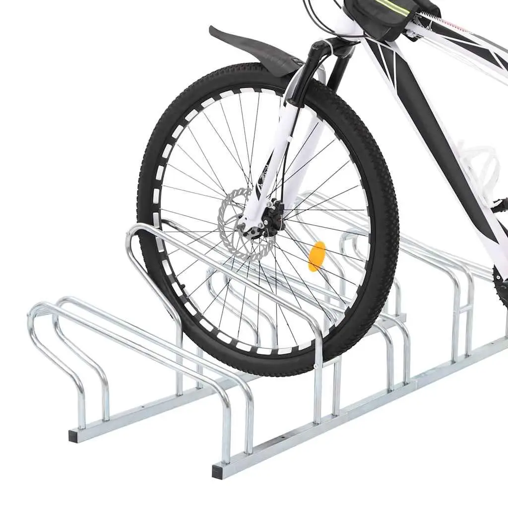 Bicycle Stand Freestanding 5 Bikes Storage Galvanised Steel Rack