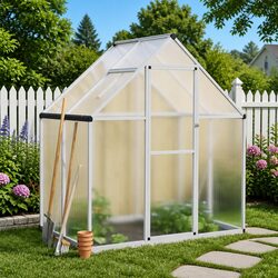Enhance Your Garden with a Silver Greenhouse 169x114x195 cm