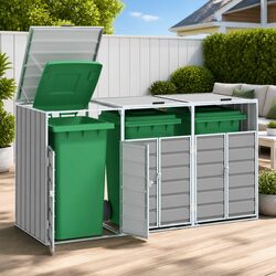 Triple Bin Storage Solution for a Tidy Outdoor Environment