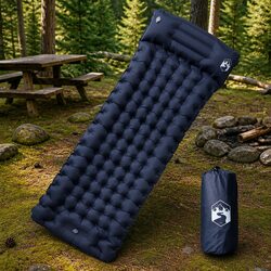 Self Inflating Camping Mattress 1-Person with Pillow Grey Sleeping Pad