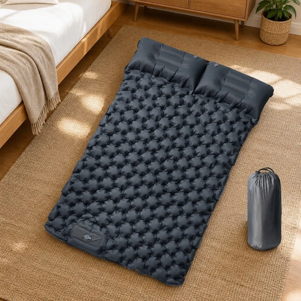 Self Inflating Camping Mattress 2 Person 8.5 cm Thickness Integrated Pillows