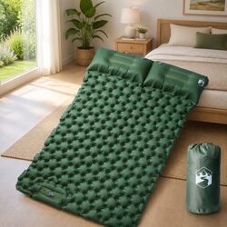 Comfortable Camping Mattress for Two with Integrated Pillows
