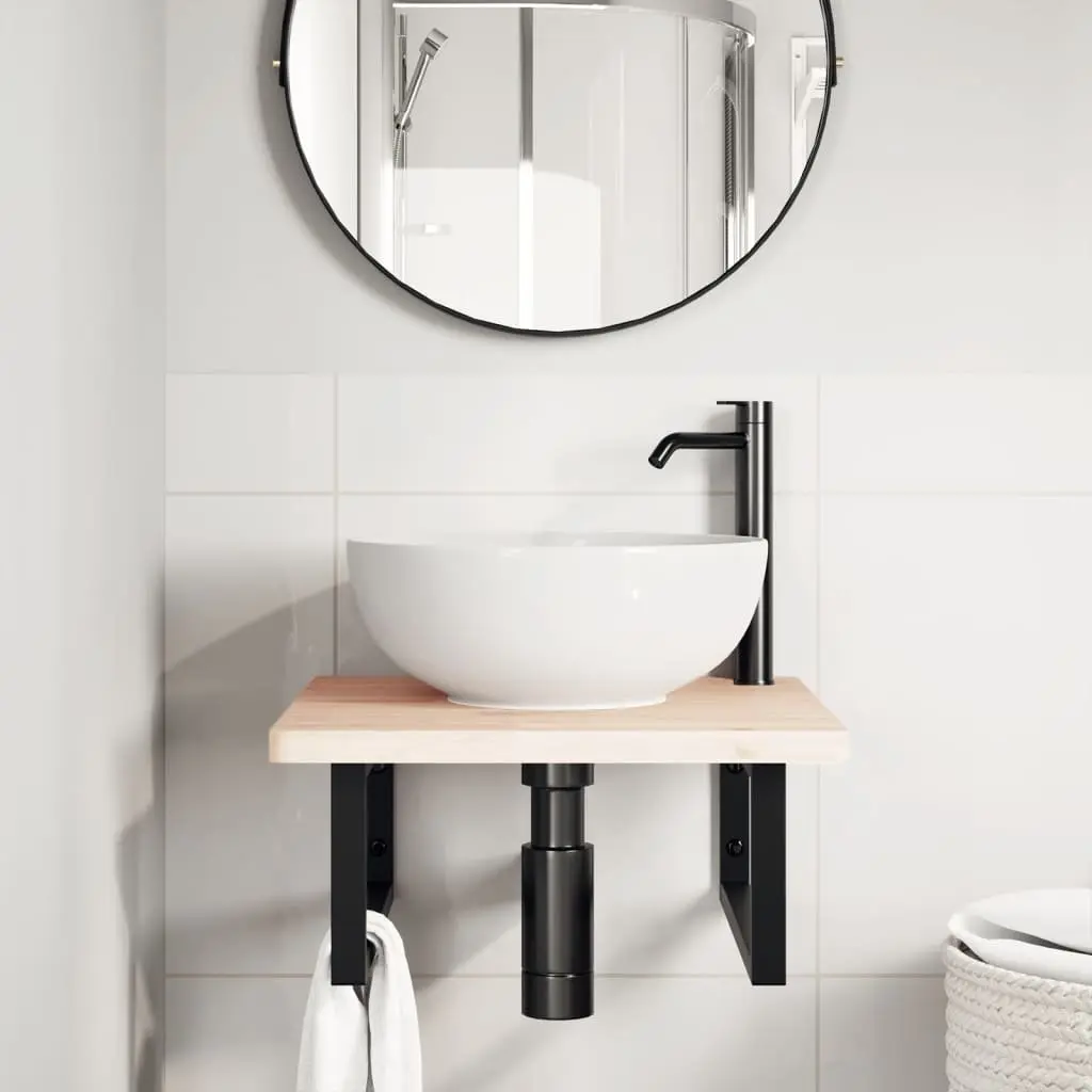 Rectangular Steel Shelf Brackets Black Wall Mount Support 2 pcs Home Storage