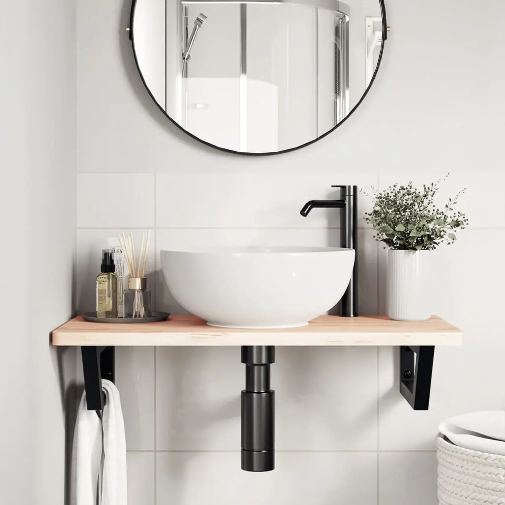 Shelf Brackets 2 pcs Black Trapezium Steel Wall Mount Storage