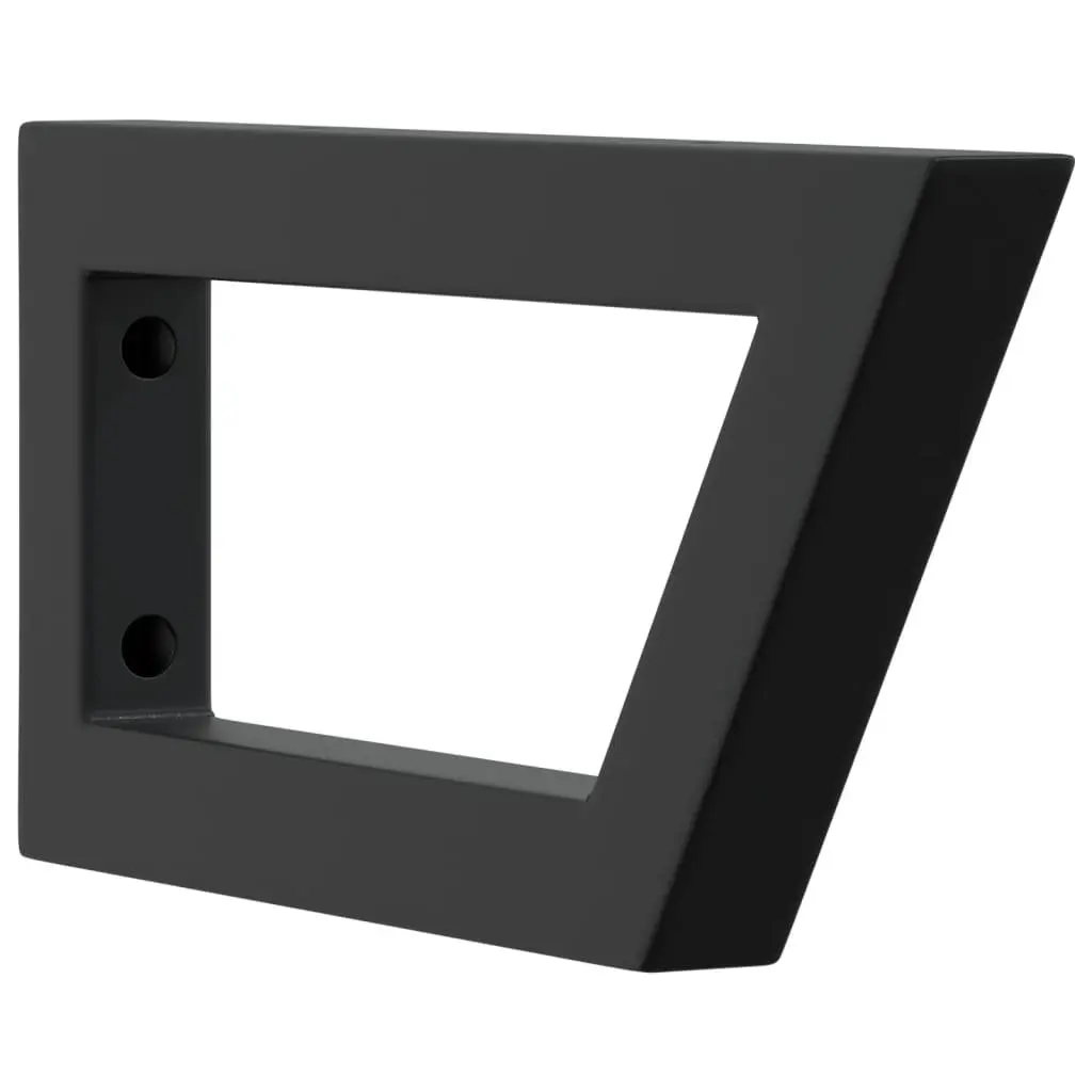 Shelf Brackets 2 pcs Black Trapezium Steel Wall Mount Storage