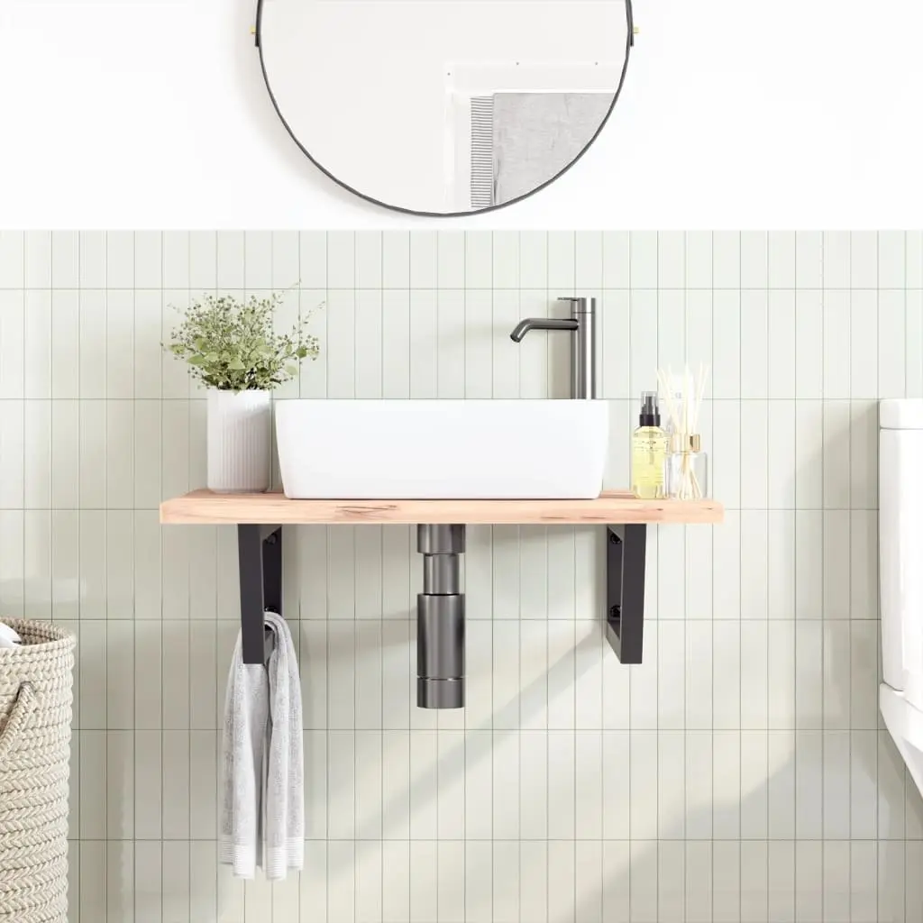 Shelf Brackets 2 pcs Black Trapezium Steel Wall Mount Storage