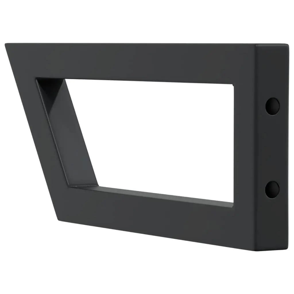 Shelf Brackets 2 pcs Black Trapezium Steel Wall Mount Storage