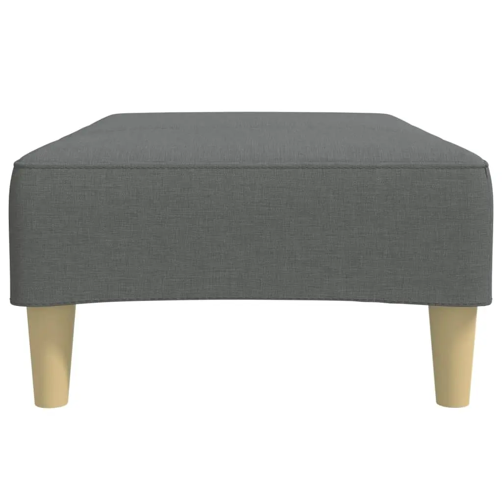 Footstool 77x55x31 cm Dark Grey Soft Fabric Plywood Frame Living Room Furniture