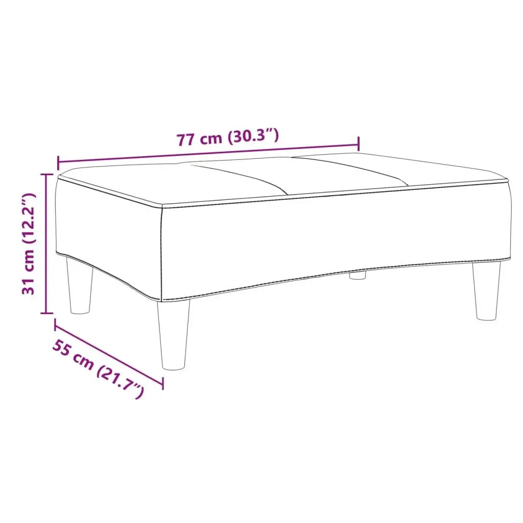 Footstool 77x55x31 cm Dark Grey Soft Fabric Plywood Frame Living Room Furniture