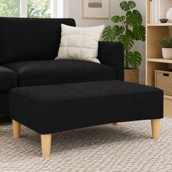 Elegant Black Footstool Ottoman for Cozy Living Spaces