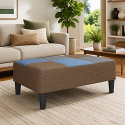 Footstool Patchwork Multicolour Fabric Ottoman Footrest Living Room Seat