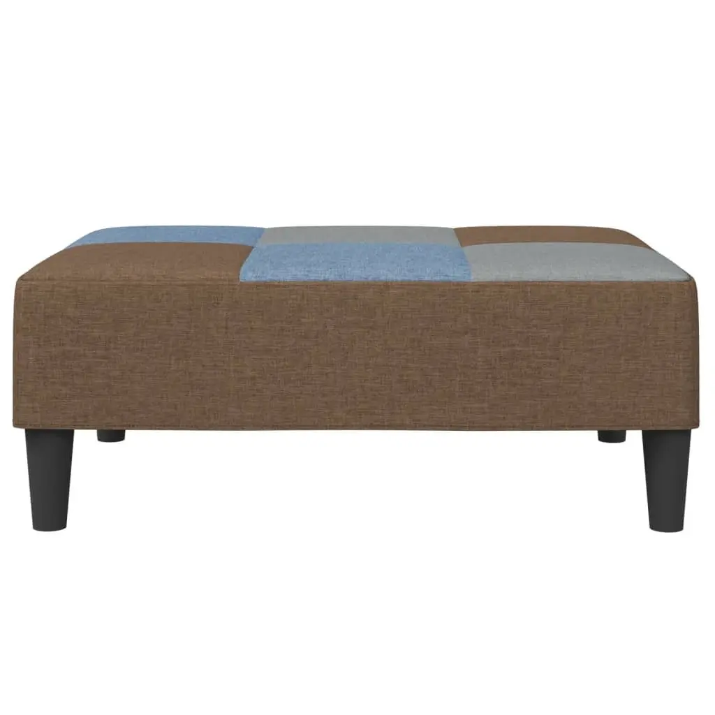 Footstool Patchwork Multicolour Fabric Ottoman Footrest Living Room Seat