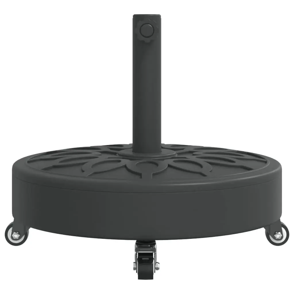 Round Parasol Base 27kg with Lockable Wheels for 38mm 48mm Poles Outdoor Umbrella