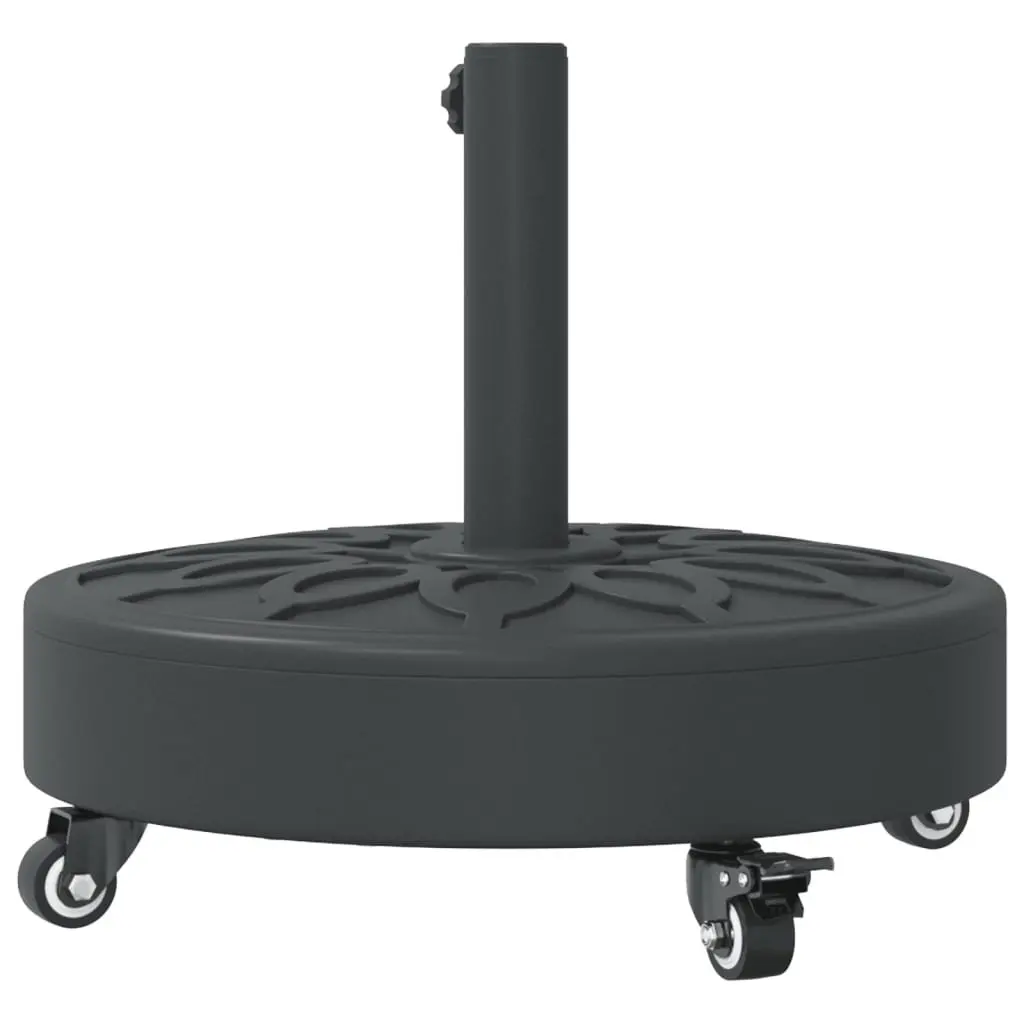Round Parasol Base 27kg with Lockable Wheels for 38mm 48mm Poles Outdoor Umbrella
