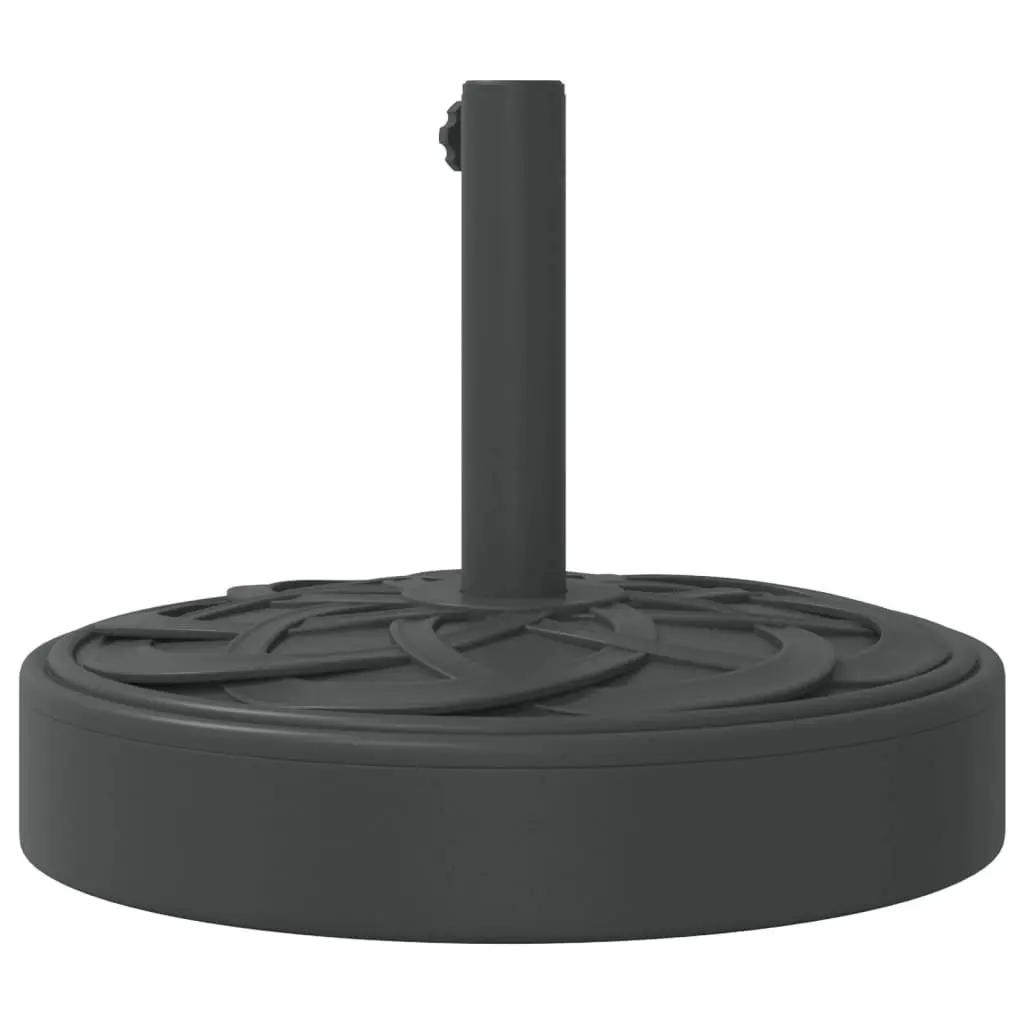 Parasol Base Round 25kg Concrete-Filled Plastic Stable Umbrella Stand Outdoor Garden Pole Mount Black