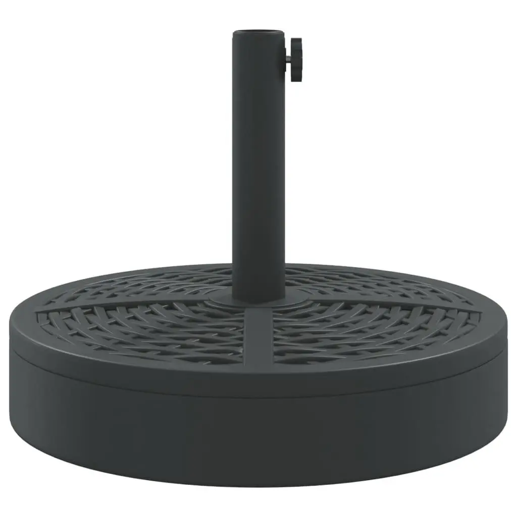 Round Parasol Base 25 kg Heavy-Duty Outdoor Umbrella Stand with Black Pole Adapter for 38 48mm Poles