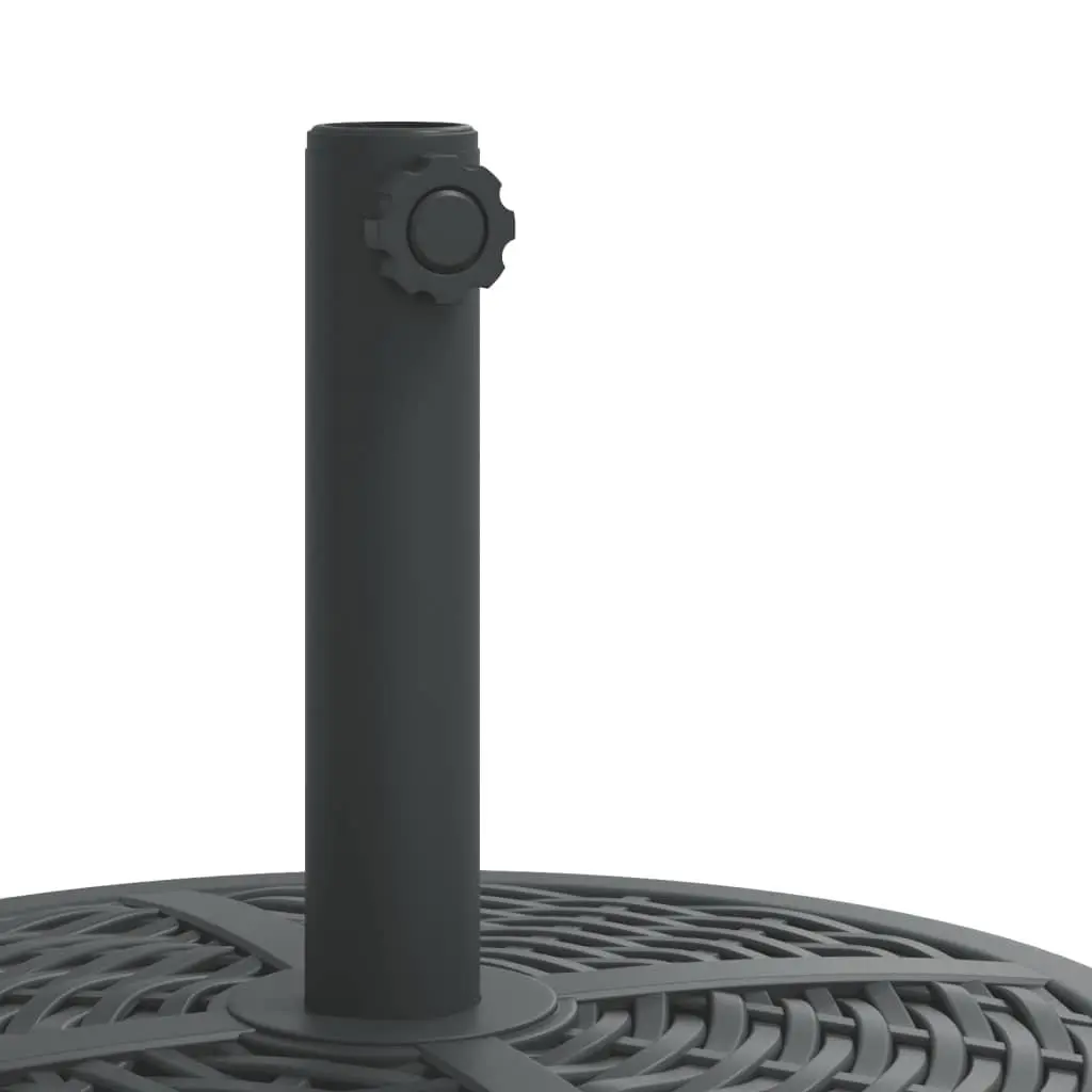 Round Parasol Base 25 kg Heavy-Duty Outdoor Umbrella Stand with Black Pole Adapter for 38 48mm Poles