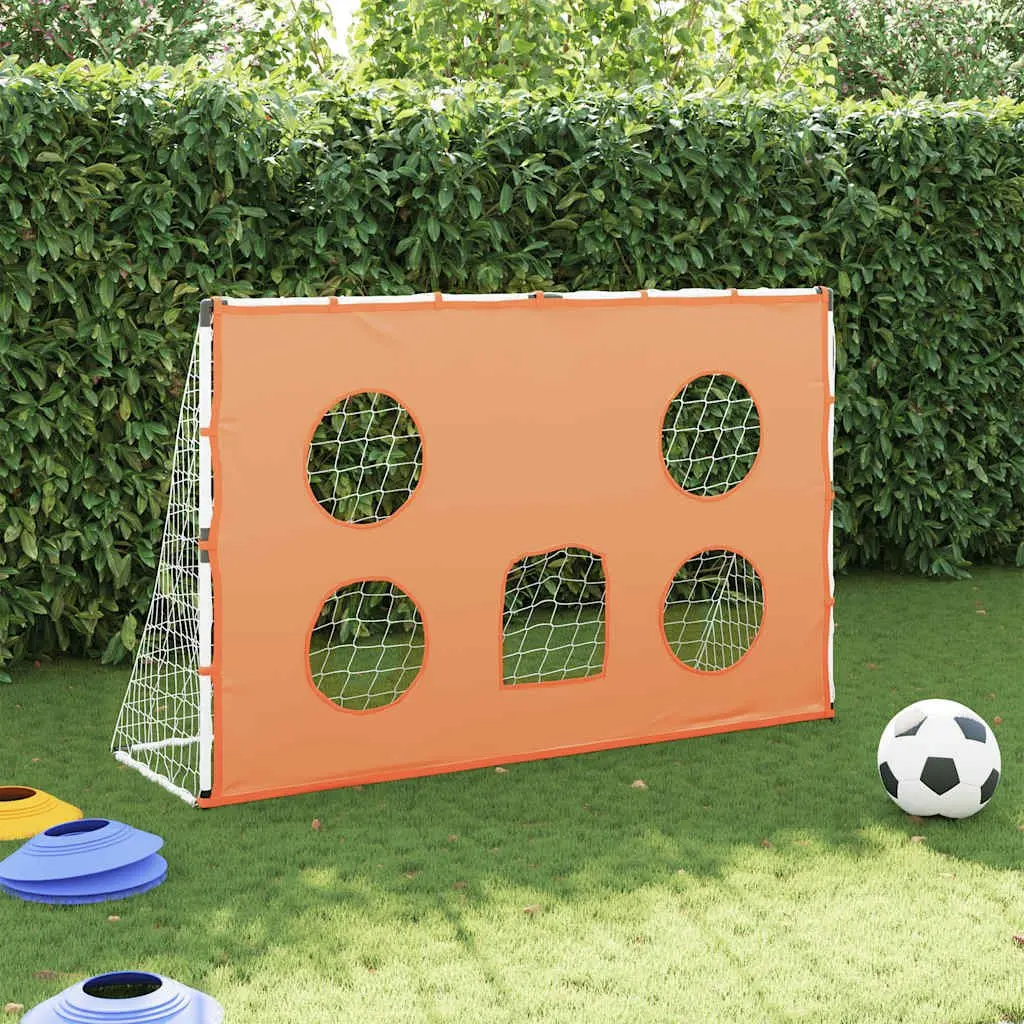 Kids Football Goal 182x62x118cm with Target Mat and Ball for Indoor Outdoor Play