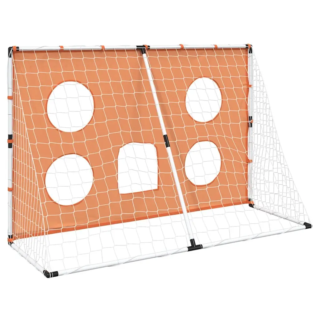 Kids Football Goal 182x62x118cm with Target Mat and Ball for Indoor Outdoor Play