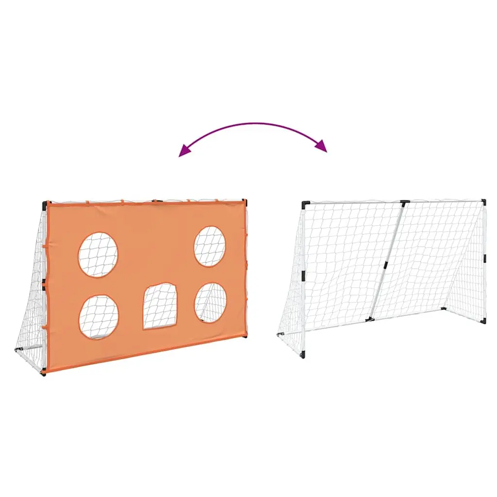 Kids Football Goal 182x62x118cm with Target Mat and Ball for Indoor Outdoor Play