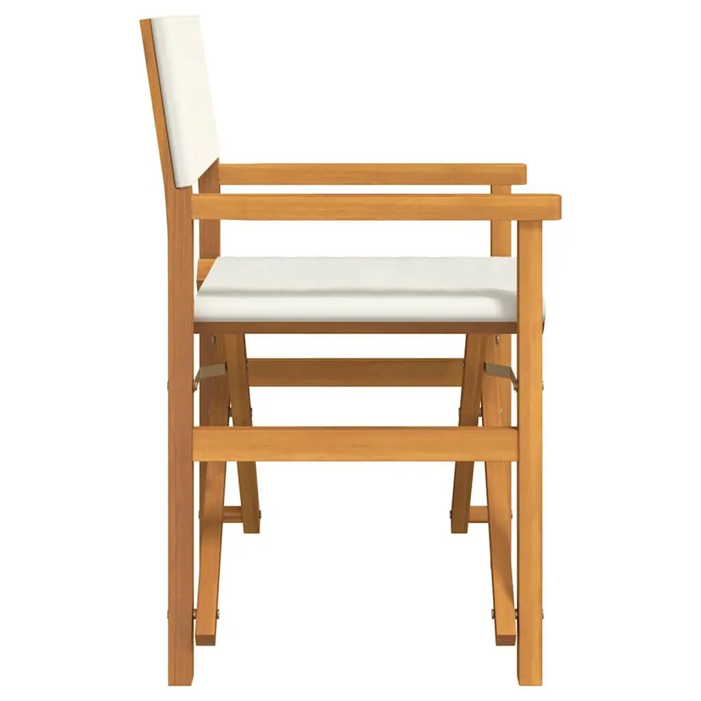 Cream Folding Director's Chair for Outdoor and Indoor Use with Backrest and Armrests