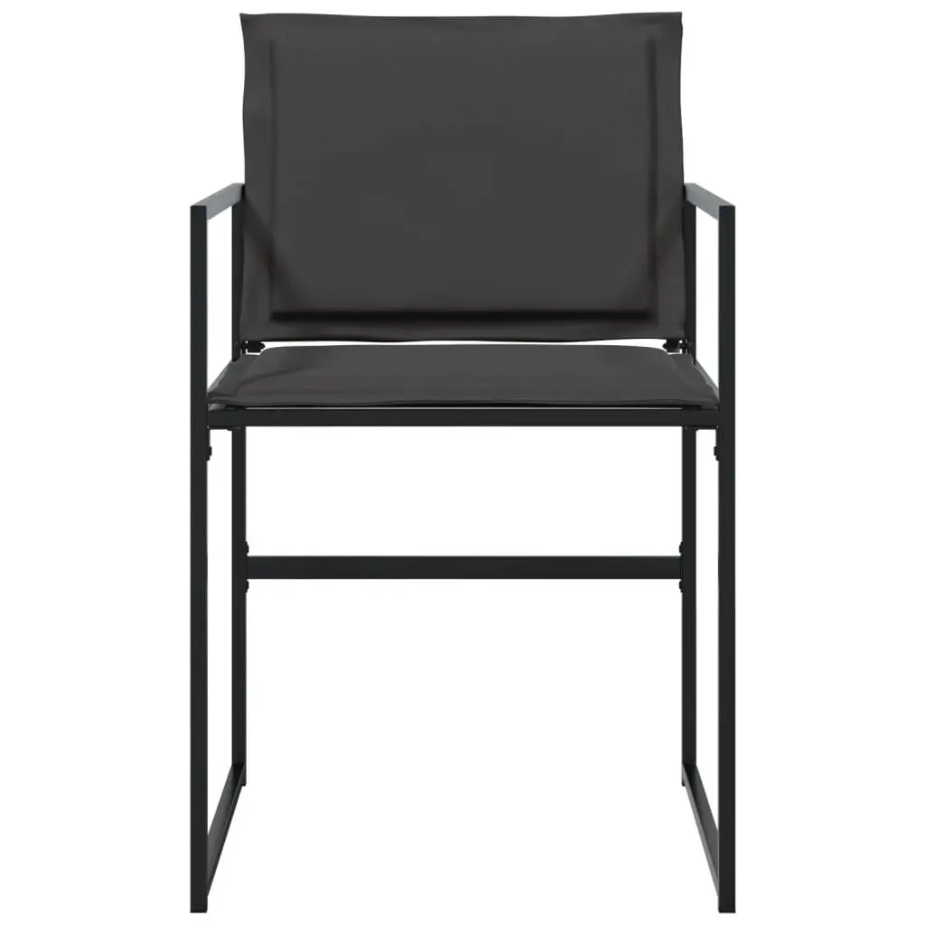 4 Piece Outdoor Chairs Set Textilene Seat Cushions Black Steel Frame Durable Construction