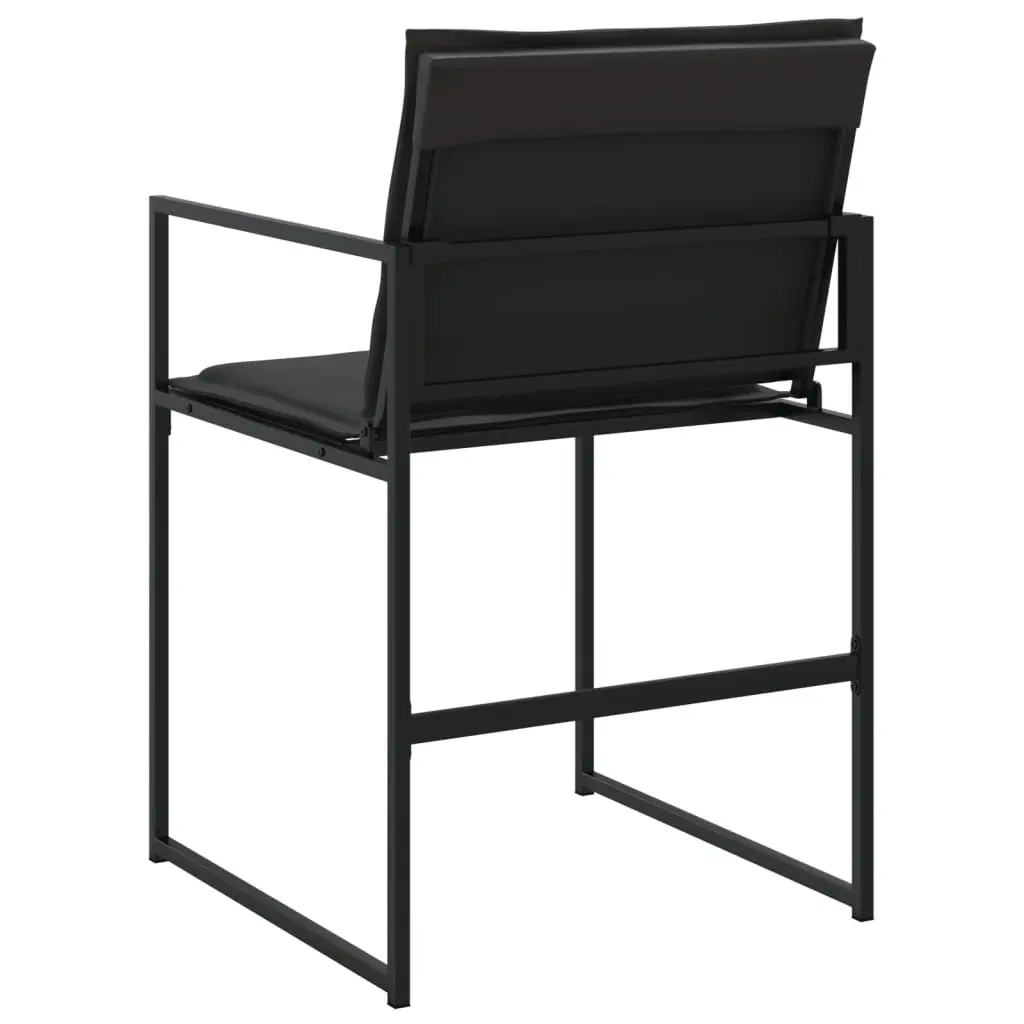 4 Piece Outdoor Chairs Set Textilene Seat Cushions Black Steel Frame Durable Construction