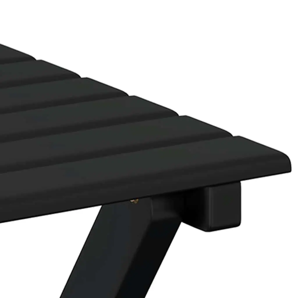 Foldable Side Table Black Outdoor Indoor Poplar Wood Portable Lightweight Patio