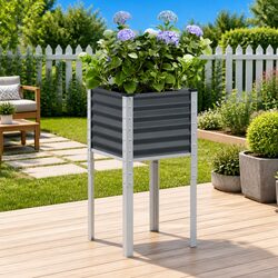 Enhance Your Outdoor Space with the Anthracite Planter Box 45x45x88cm