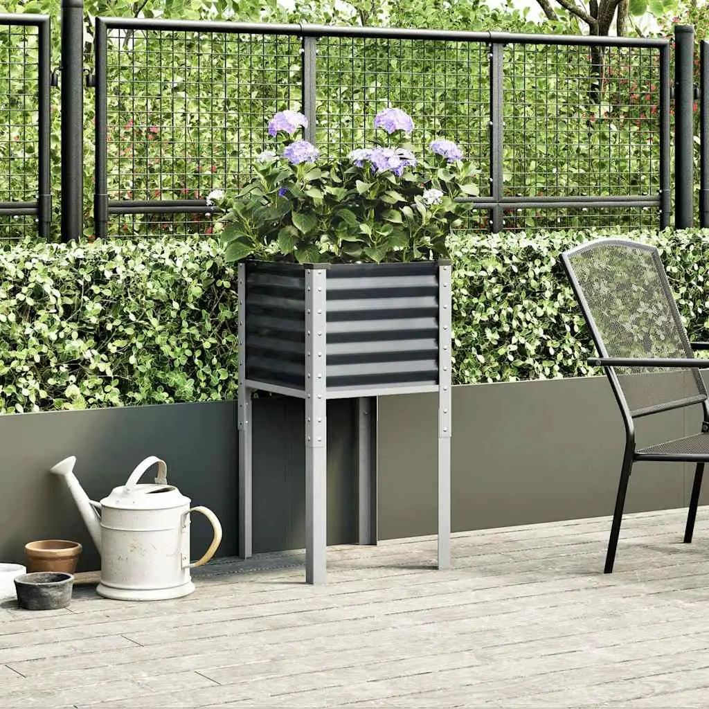 Steel Garden Planter Box 45x45x88cm Weather Resistant Durable Construction
