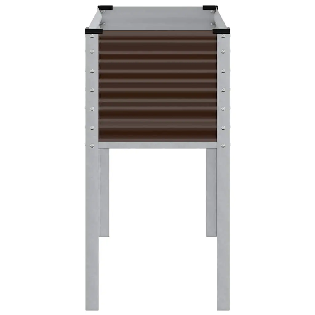 Steel Outdoor Planter Box Durable Weather-Resistant Raised Bed for Flowers Vegetables Herbs 100x45x90cm