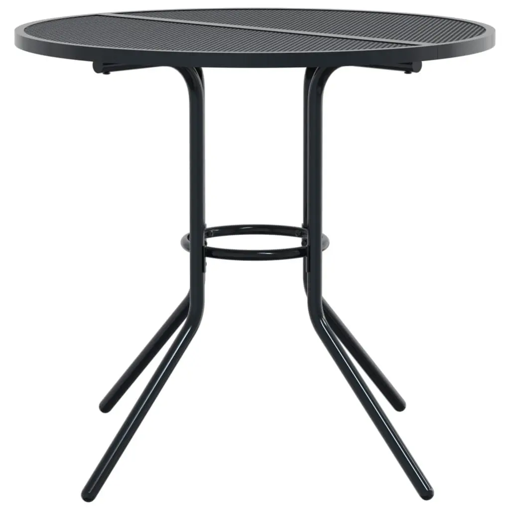 Round Patio Table Ø80cm Anthracite Mesh Tabletop Steel Construction