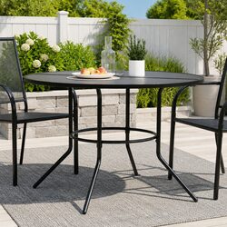 Enhance Your Space with This Anthracite Round Patio Table