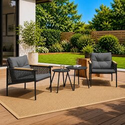 Comfortable Outdoor Garden Chairs with Cushions - 2 Pack