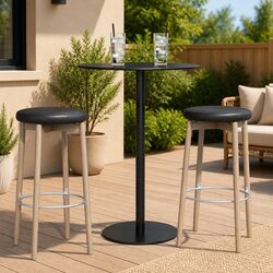 Stylish Black Round Garden Table Ø60cm for Your Patio